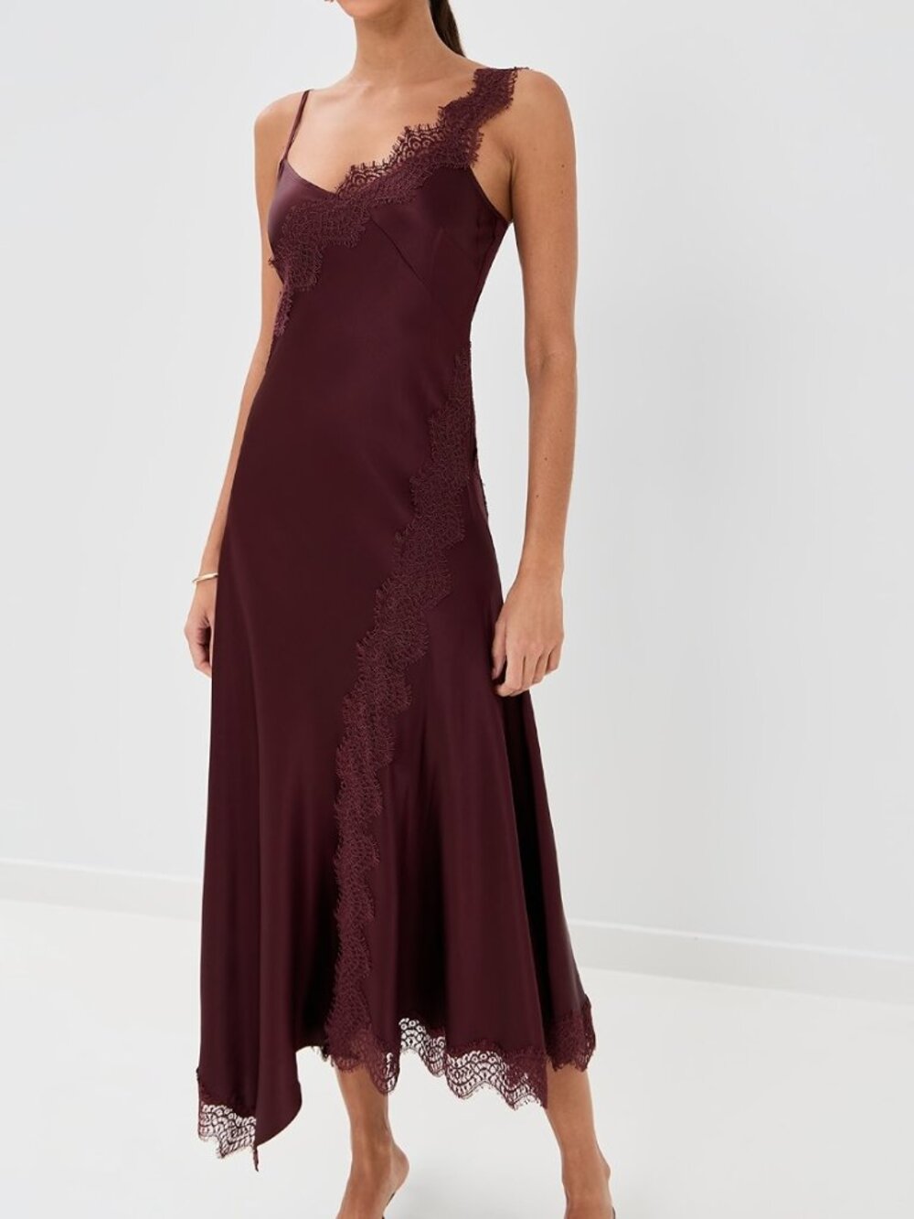 Veronica Beard Vernon Slip Dress, Burgundy, Size 2